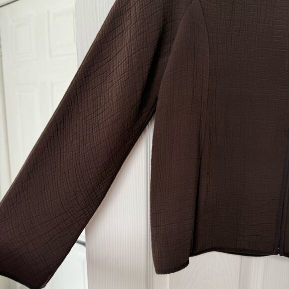 Eileen Fisher Women's Stand Collar Silk Blend Textured Jacket Size Medium - Picture 6 of 13